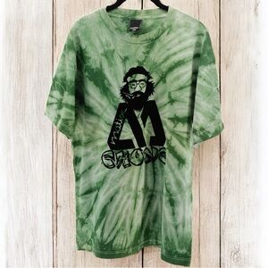 Vintage Matix Green Tie Dye Velour Rastafarian Basic Tee Skater Men's Size L